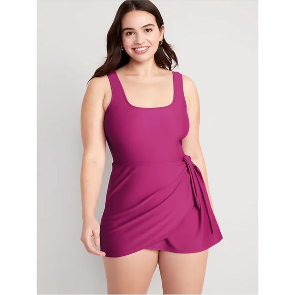 'NWT Old Navy Wrap-Front Swimsuit Dress - Picture 5 of 8
